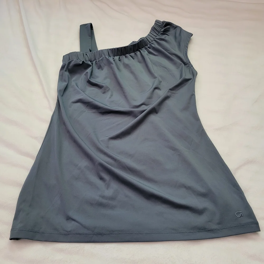 Gray One-Shoulder Top - Picture 2 of 7
